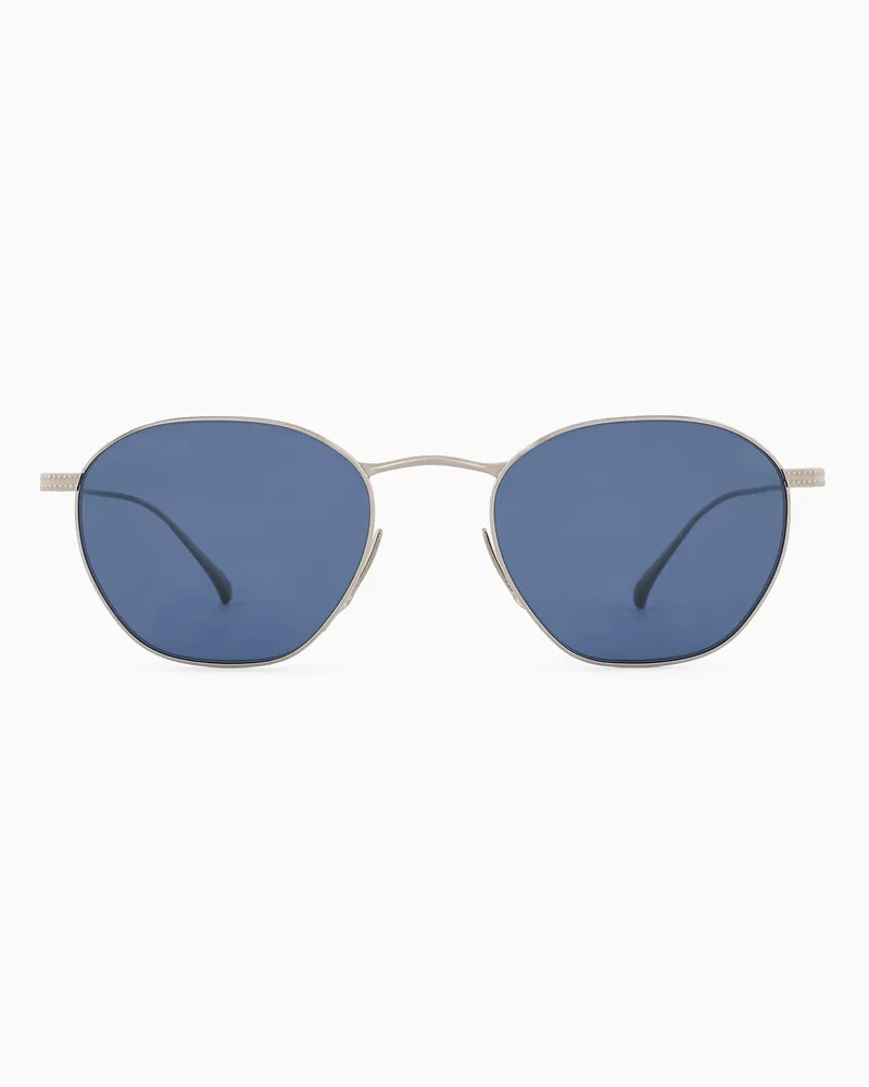 Giorgio Armani Eckige Sonnenbrille für Herren Silber