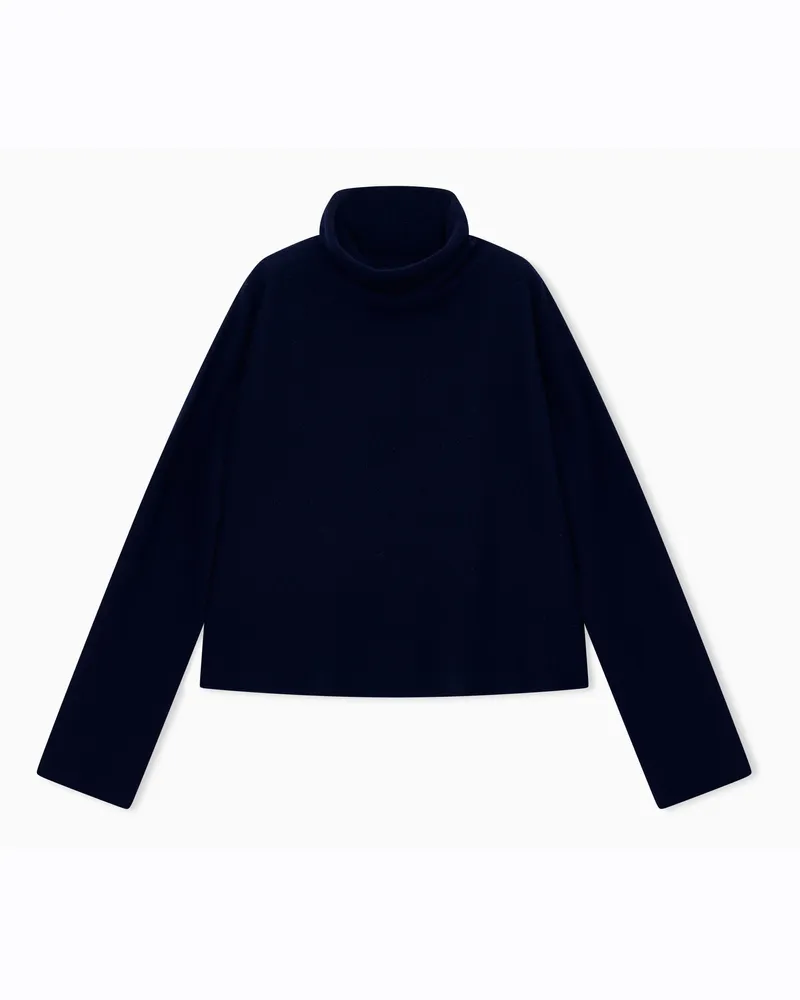 Giorgio Armani Rollkragenpullover Sweaters aus Kaschmir mit Vulkankragen Blau