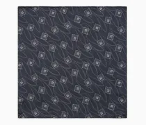 Geometrisches Jacquard-Seiden-Einstecktuch
