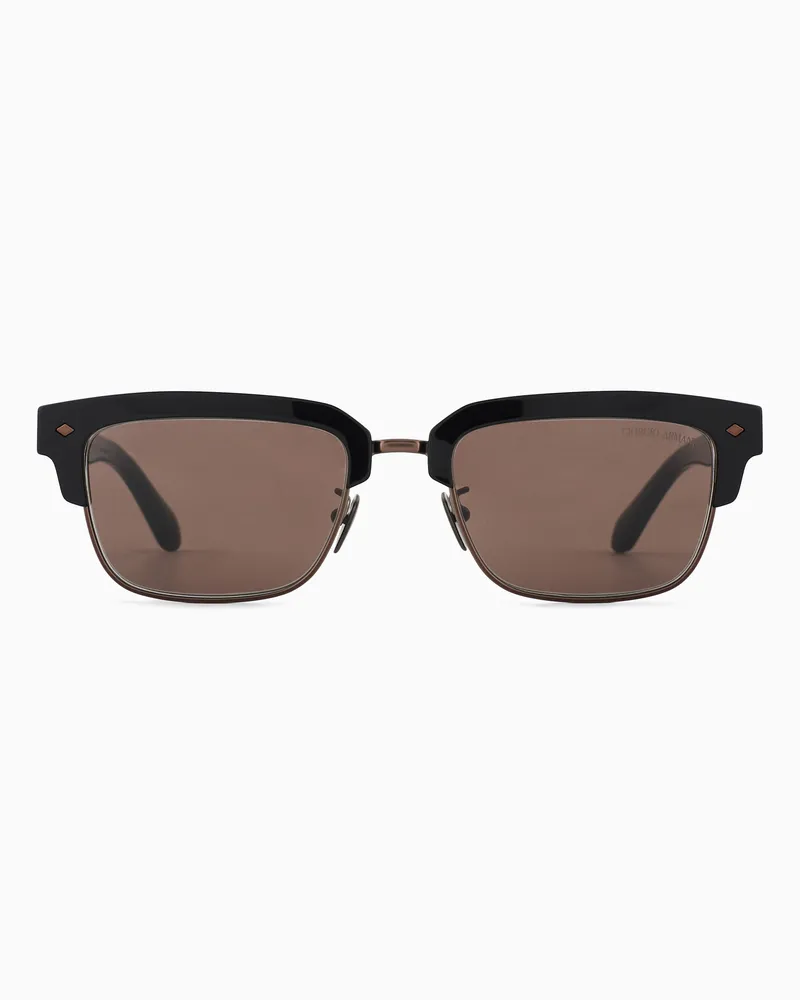Giorgio Armani Sonnenbrille mit rechteckiger Fassung Schwarz