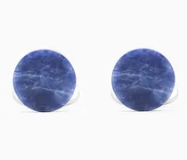 Runde Manschettenknöpfe aus 925er-Silber und Marmor