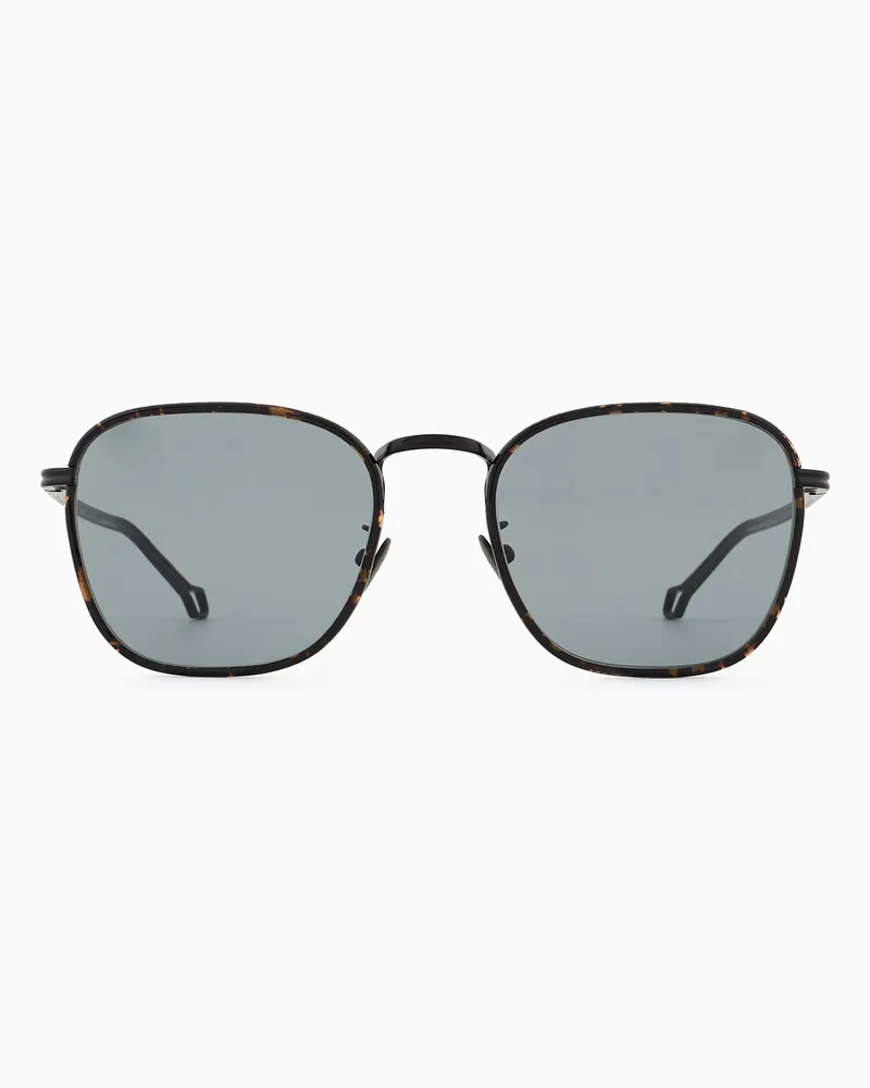 Giorgio Armani Eckige Sonnenbrille für Herren Schwarz