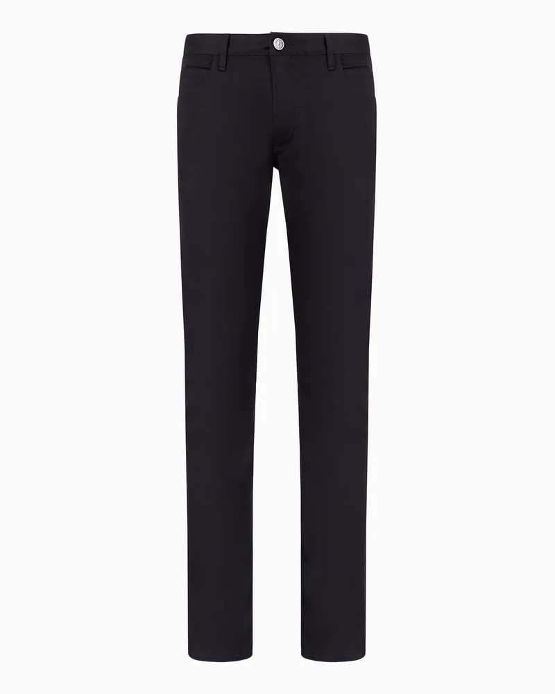 Giorgio Armani 5-Pocket-Hose aus Baumwollstretch Marineblau