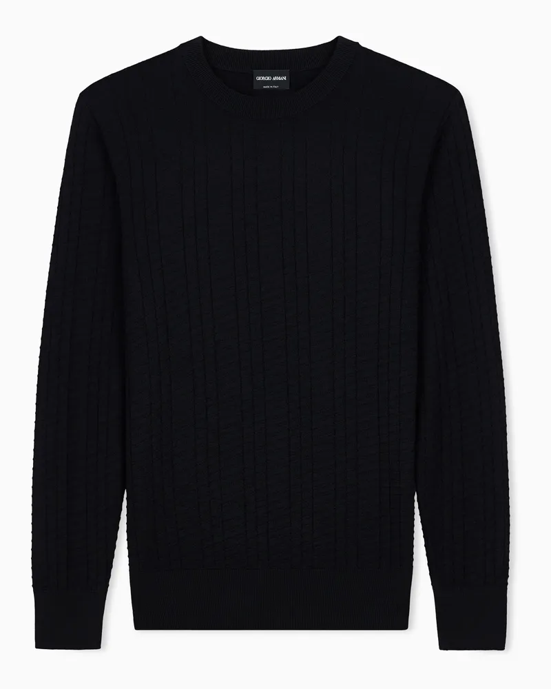 Giorgio Armani Pullover aus Schurwolle Schwarz
