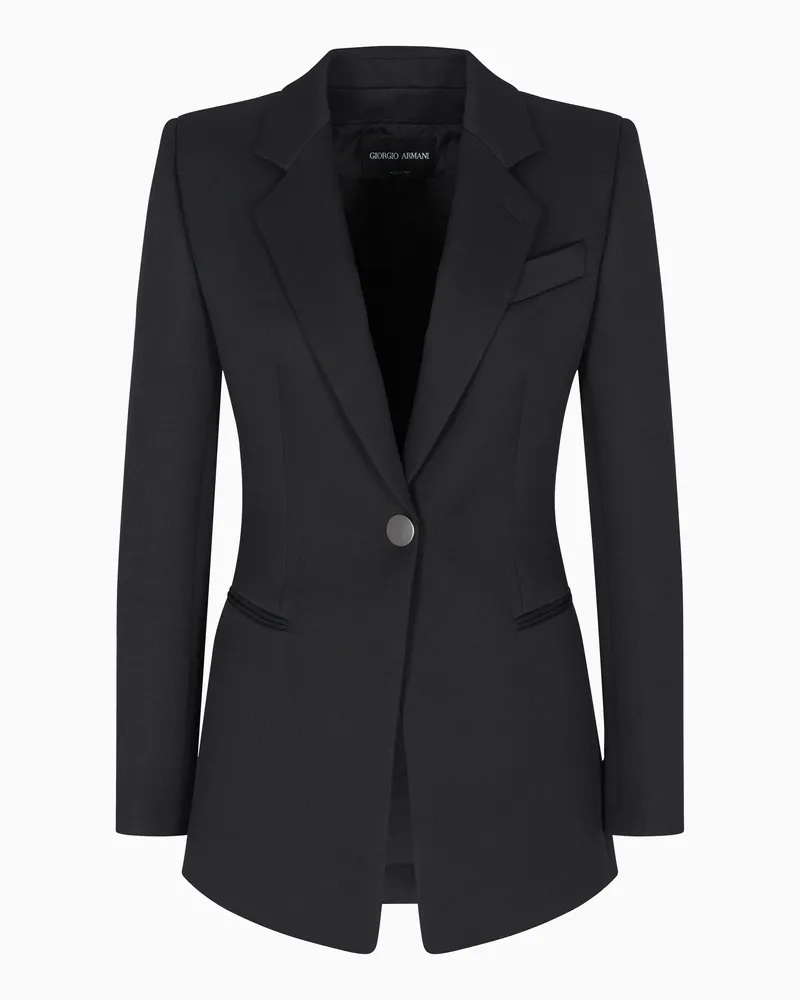 Giorgio Armani Einreihiges Sakko aus funktionalem Scuba-Stoff Schwarz