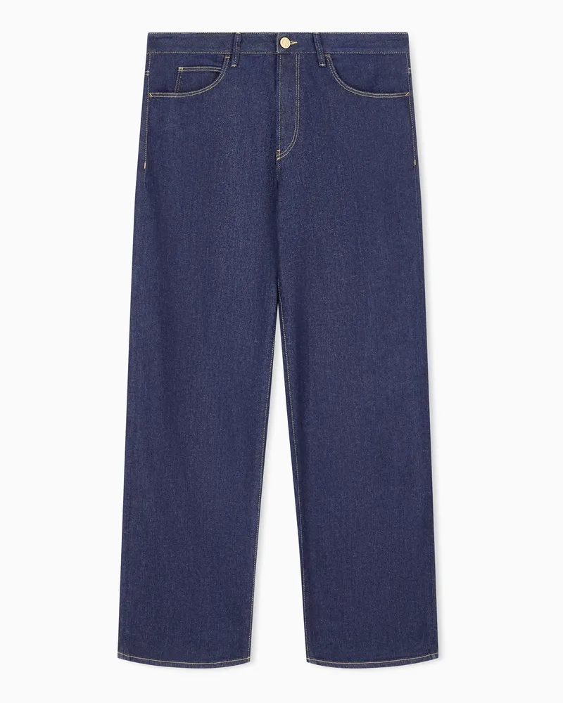 Giorgio Armani 5-Pocket-Hose aus Baumwolle und Modal Blau