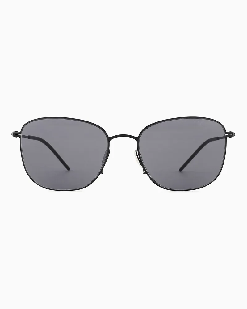 Giorgio Armani Sonnenbrille für Herren mit Pillow-Fassung Schwarz