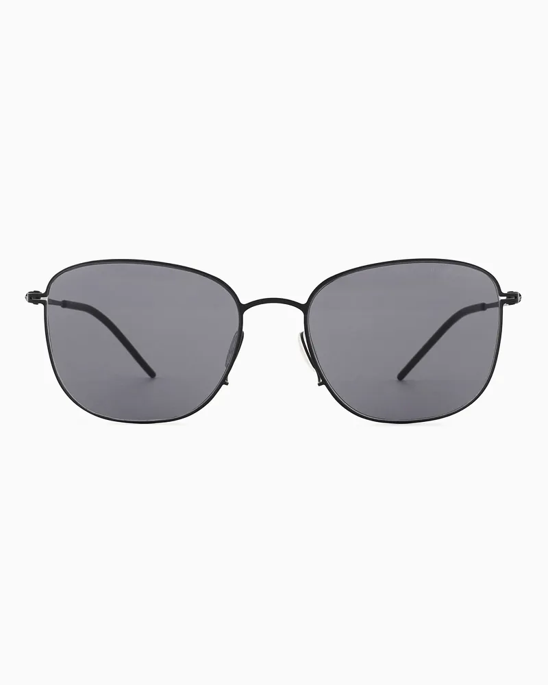 Giorgio Armani Sonnenbrille für Herren mit Pillow-Fassung Schwarz