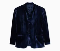 Giorgio’s einreihiges Sakko aus Samt mit diagonalem Print
