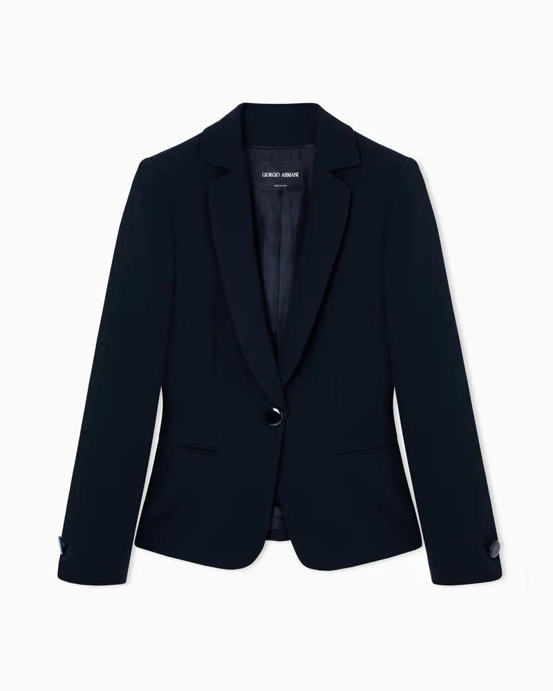 Giorgio Armani Einreihiges Sakko aus Seiden-Cady Marineblau