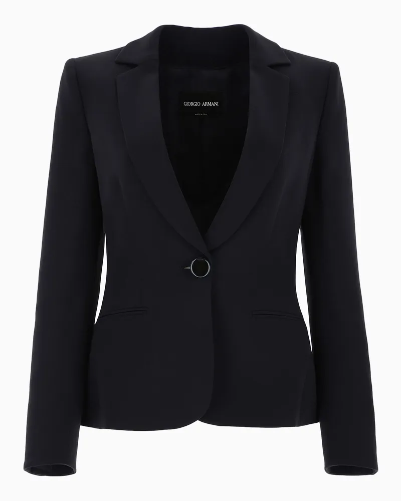Giorgio Armani Einreihiges Sakko aus Seiden-Cady Marineblau