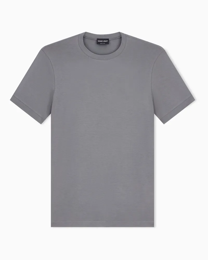 Giorgio Armani T-Shirt mit Rundhalsausschnitt aus Viskosejersey mit Stretchanteil Grau