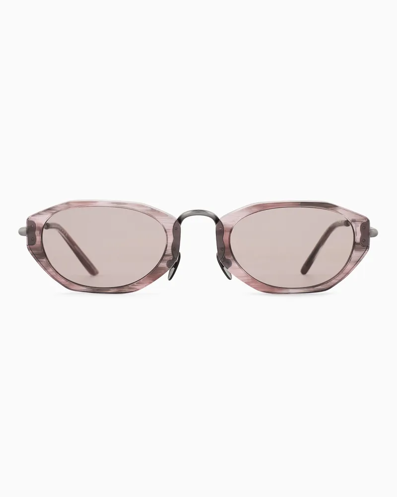 Giorgio Armani Herren-Sonnenbrille mit unregelmäßiger Fassung Violett