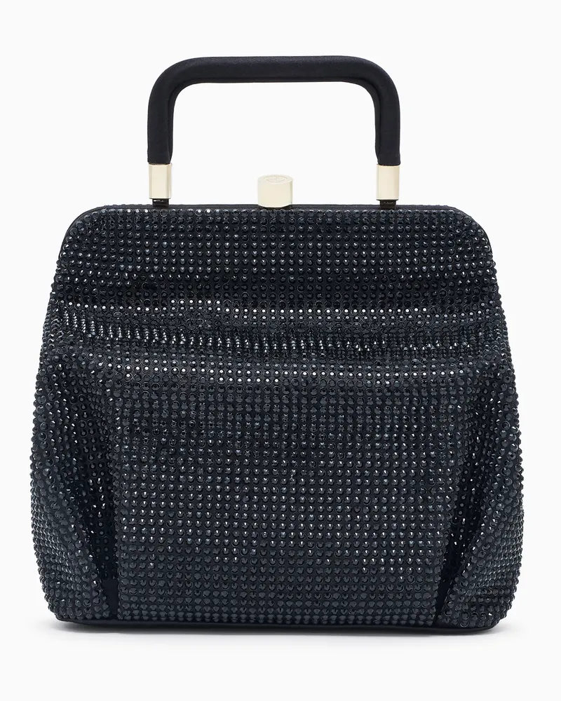 Giorgio Armani Embellished Velvet Frame Bag Schwarz