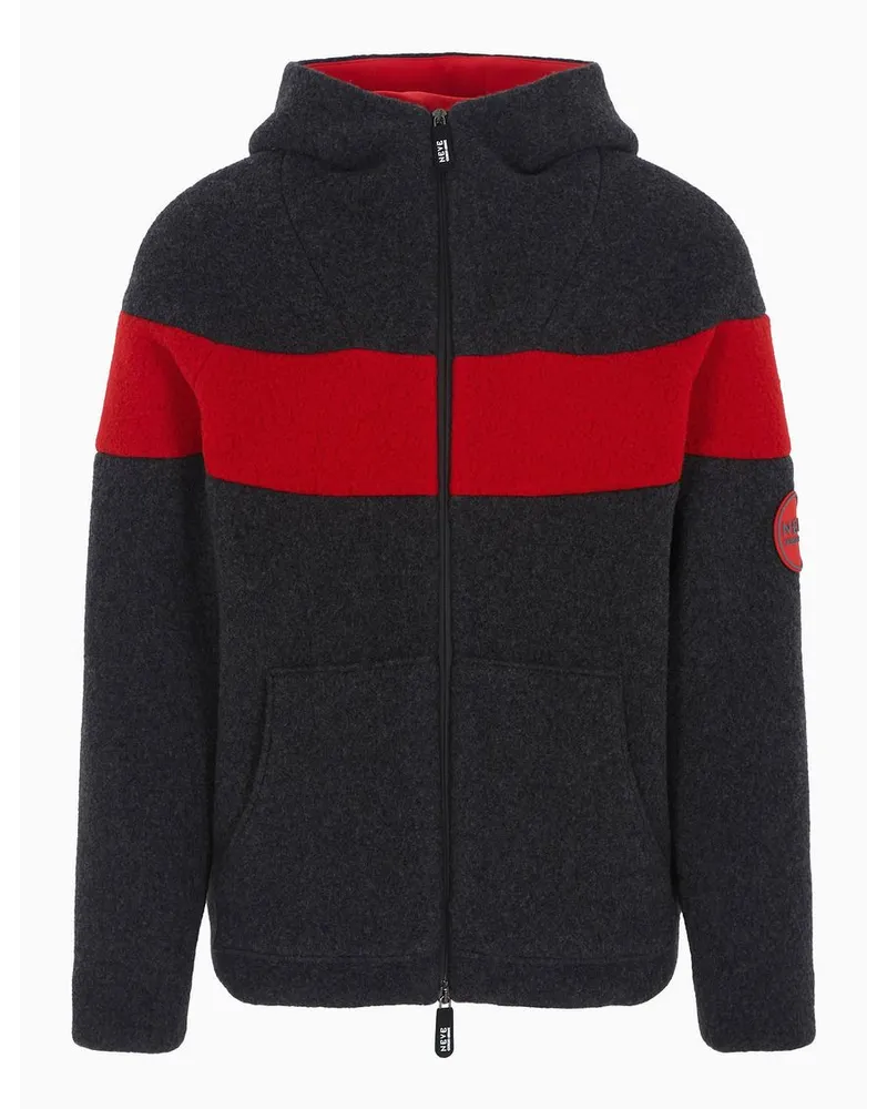 Giorgio Armani Zweifarbiges Sweatshirt mit Kapuze Giorgio armani neve Aus Wollfleece und Kaschmir Dunkelgrau