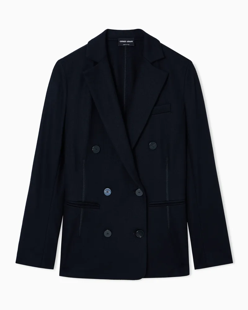 Giorgio Armani Doppelreihiges Sakko aus reinem Kaschmir-Jersey Schwarz