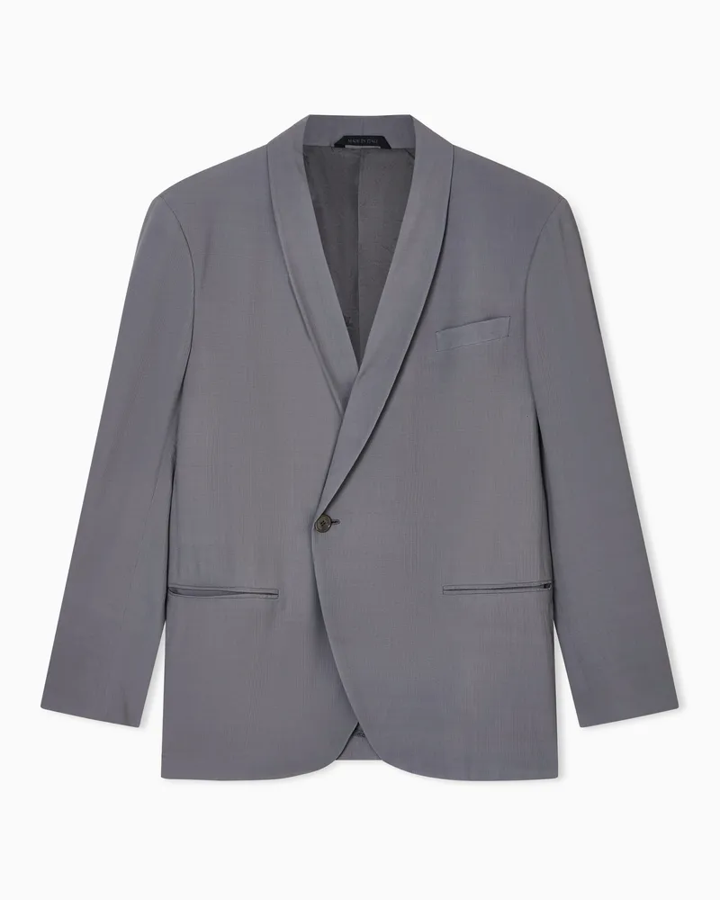 Giorgio Armani Einreihiger Anzug aus Canneté-Viskose Grau