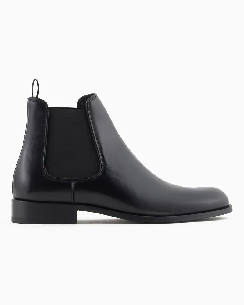 Giorgio Armani Stiefeletten aus antikem Leder Schwarz