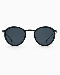 Giorgio Armani Herrensonnenbrille mit Panto-fassung Schwarz