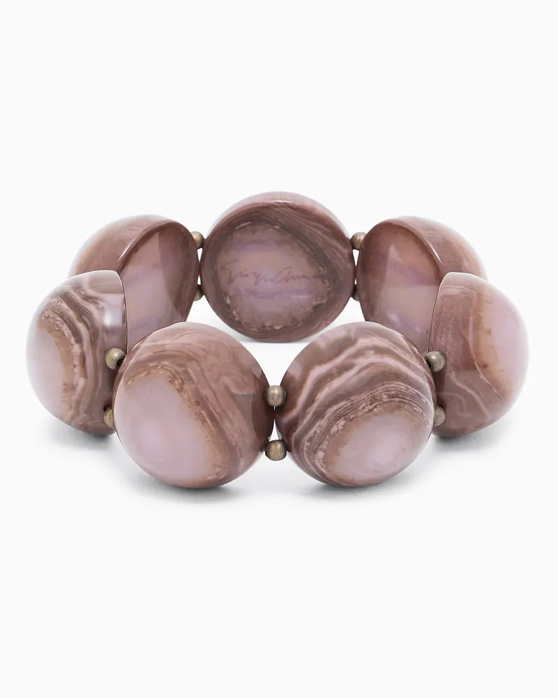 Giorgio Armani Elastisches Armband mit Harz-Cabochon Pink