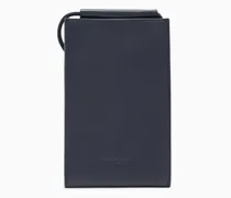 Handytasche aus glattem Leder mit Riemen und Kartenfächern