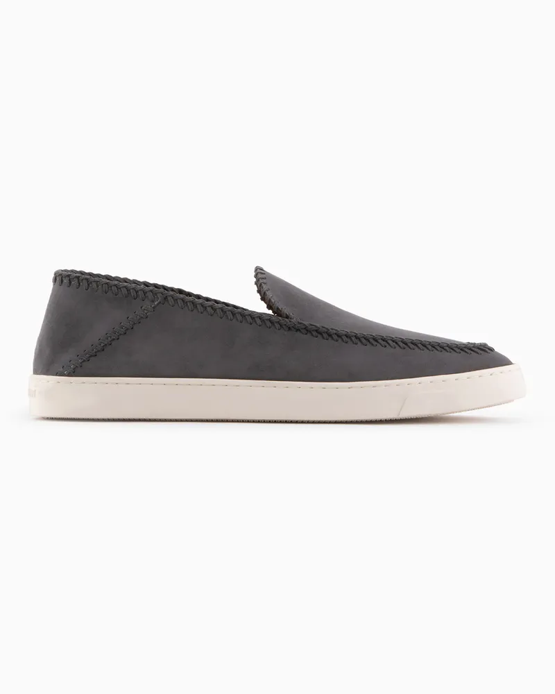 Giorgio Armani Galleria 3 Slip-on Veloursleder mit Gummisohle Essential Grau