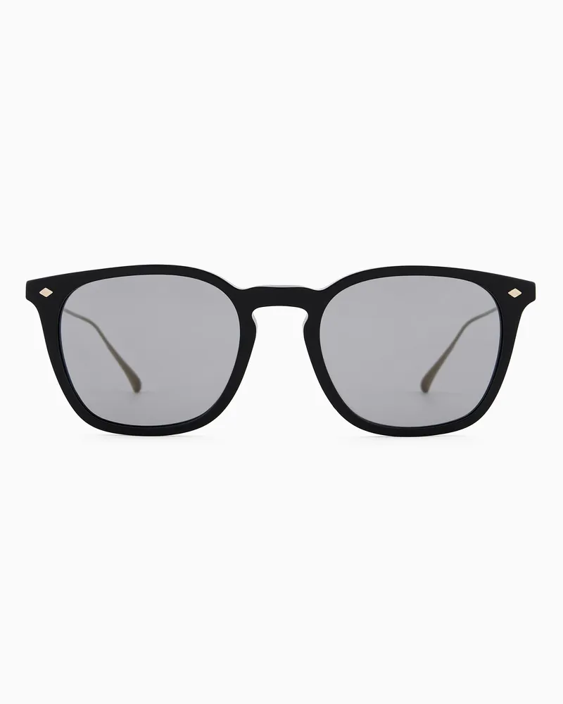 Giorgio Armani Sonnenbrille für Herren mit Pillow-Fassung Schwarz