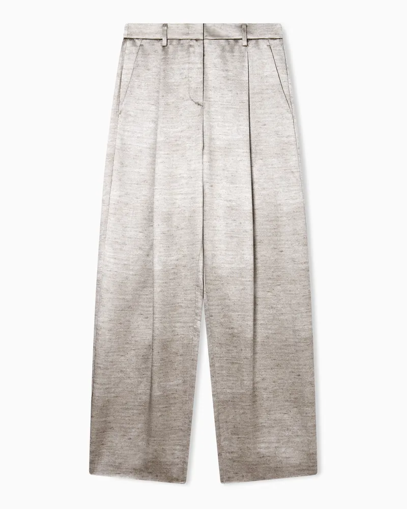 Giorgio Armani Hose mit Bundfalte aus Tussah-Seide Grau
