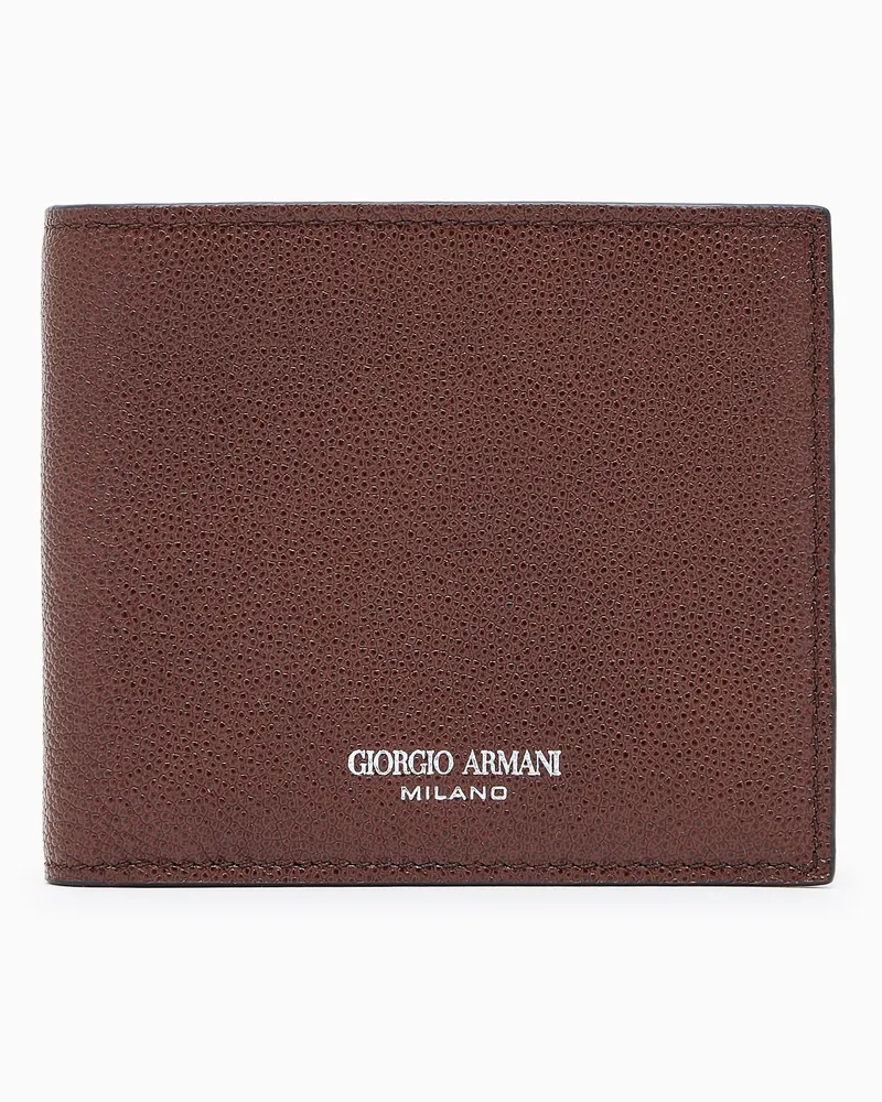 Giorgio Armani Portemonnaie aus bedrucktem Leder Braun