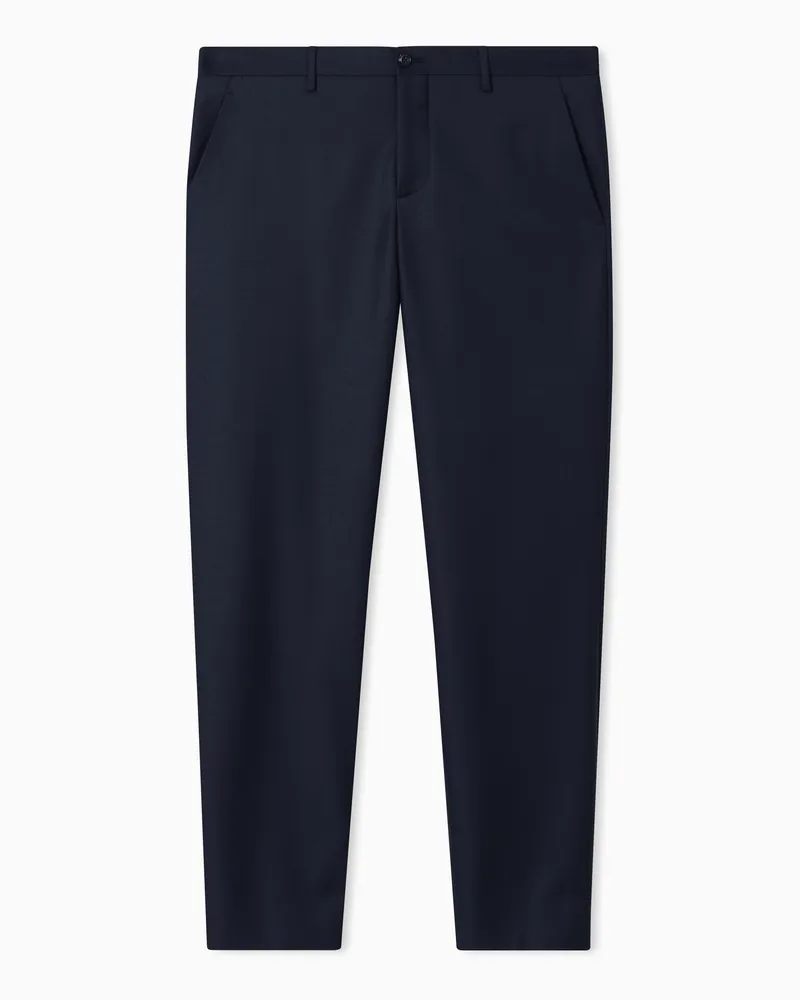 Giorgio Armani Hose aus Gabardine in Wolle und Kaschmir Marineblau