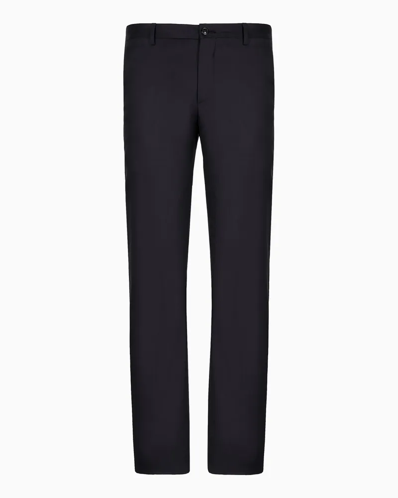 Giorgio Armani Hose aus Gabardine in Wolle und Kaschmir Marineblau