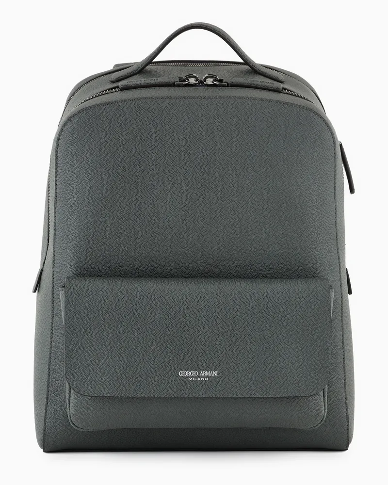 Giorgio Armani Runder Rucksack aus Leder Grün