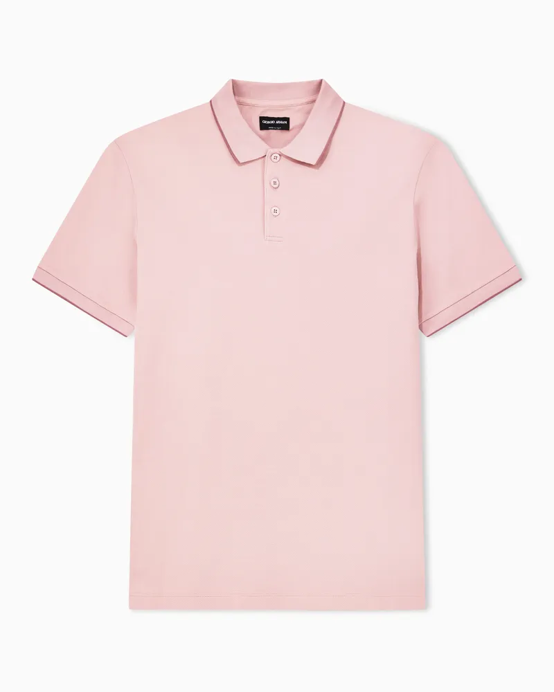 Giorgio Armani Poloshirt aus Baumwollpikee mit Lisle-Garn Pink