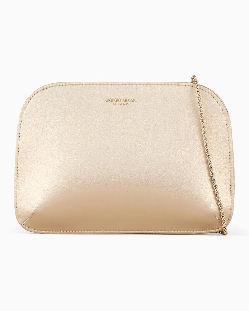 Giorgio Armani Clutch la Prima aus Lamésatin Beige
