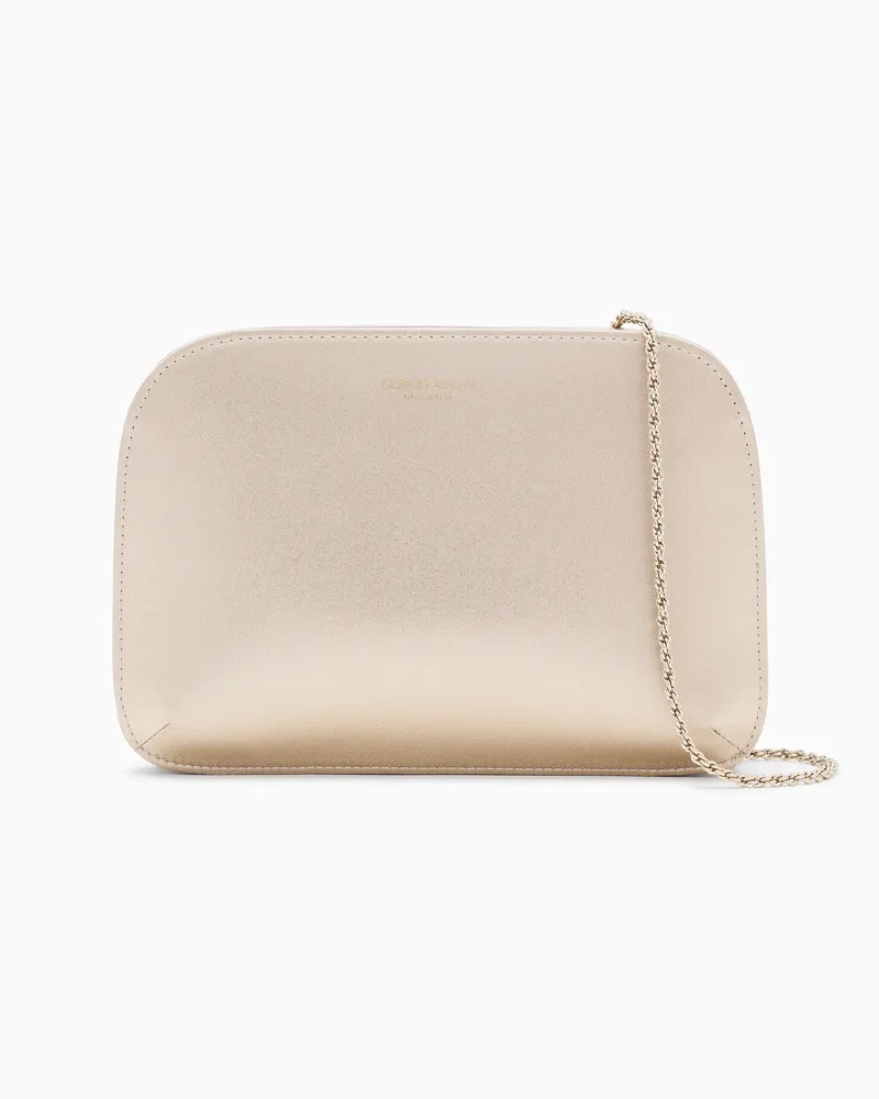 Giorgio Armani Clutch la Prima aus Lamésatin Beige