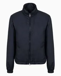 Giorgio Armani Blouson Icon Aus Kaschmir-gemisch-gabardine Marineblau