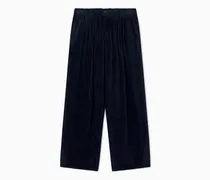 Bundfaltenhose aus weichem Cord mit elastischem Bund