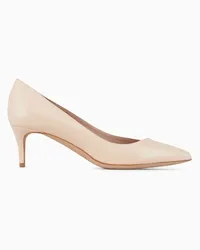 Giorgio Armani Pumps Aus Lackleder mit Asymmetrischem Ausschnitt Nude