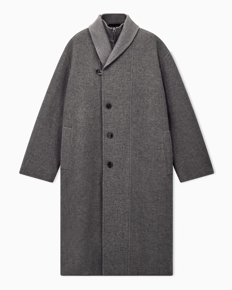 Giorgio Armani Mantel aus Kaschmir und Seide mit Schalkragen Braun