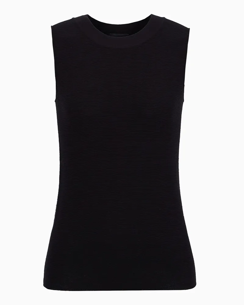 Giorgio Armani Top aus Ottoman-Stoff Schwarz