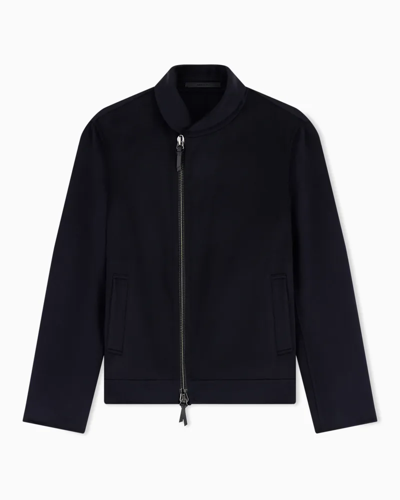 Giorgio Armani Blouson Icon aus doppellagigem Kaschmirgewebe Marineblau