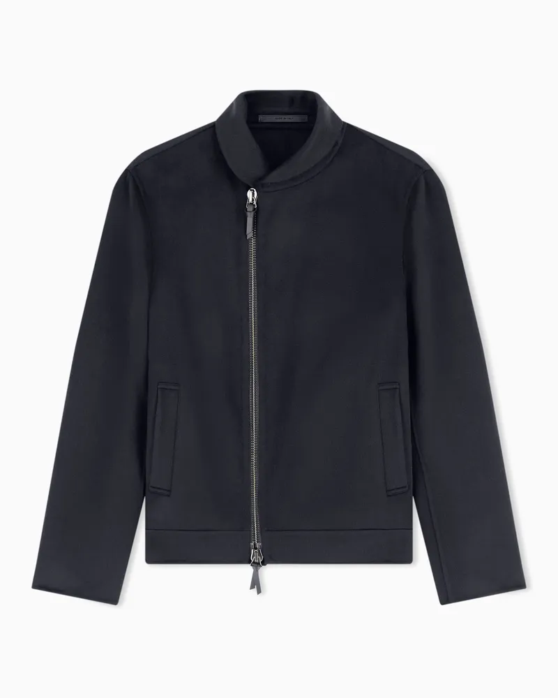 Giorgio Armani Blouson Icon aus doppellagigem Kaschmirgewebe Marineblau