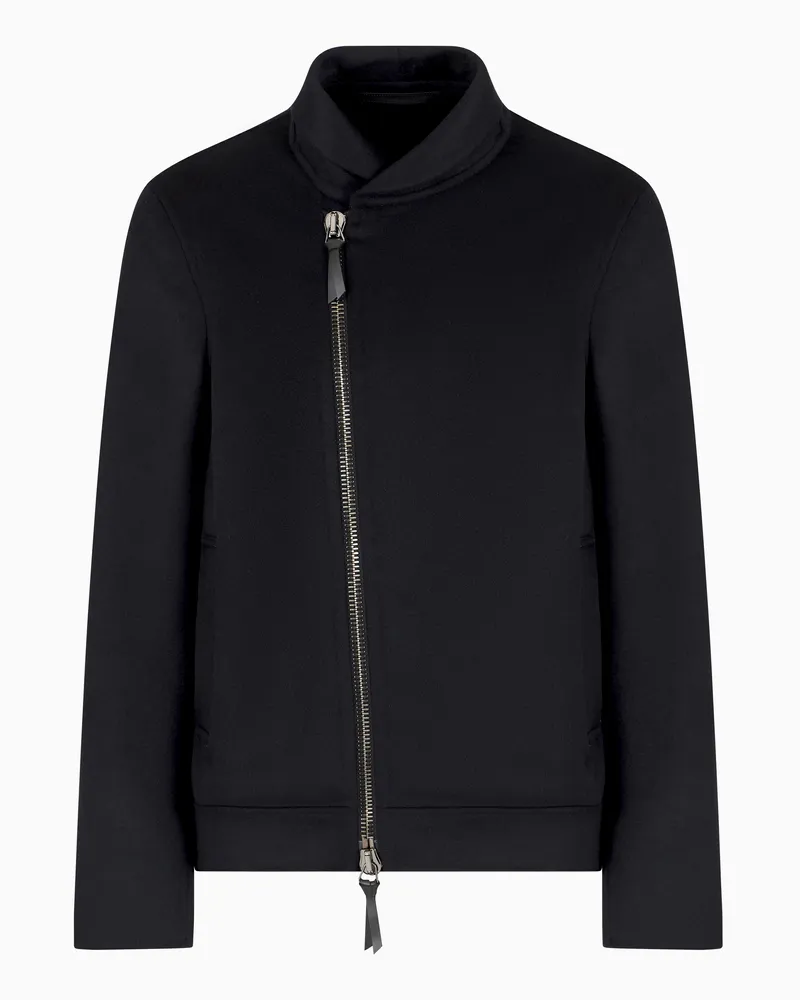 Giorgio Armani Blouson Icon aus doppellagigem Kaschmirgewebe Marineblau