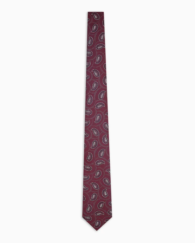Giorgio Armani Krawatte aus Seide in Jacquard-Stoff-Verarbeitung Rot