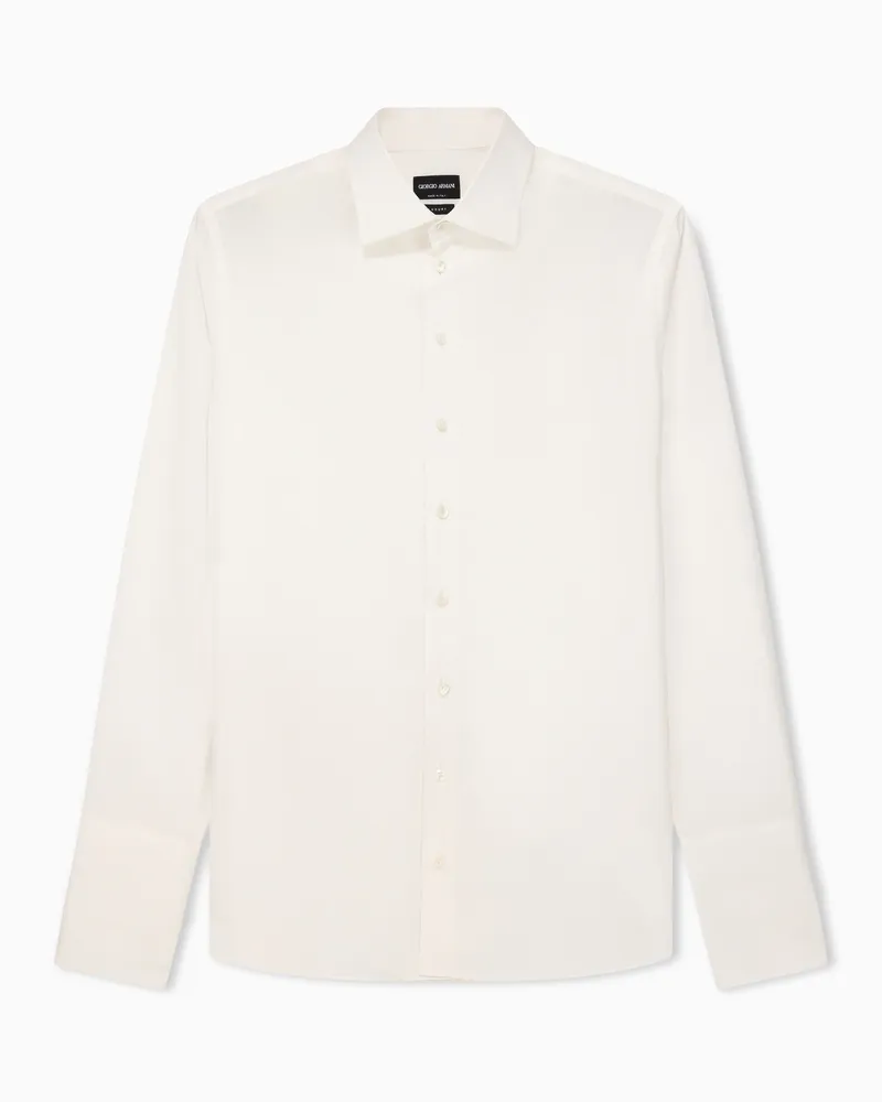 Giorgio Armani Hemd in Regular Fit aus Baumwolle in Glanzoptik Weiß