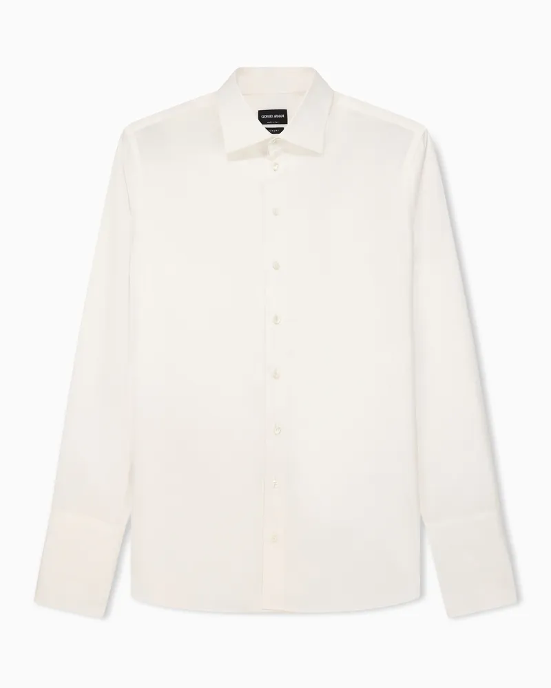 Giorgio Armani Hemd in Regular Fit aus Baumwolle in Glanzoptik Weiß