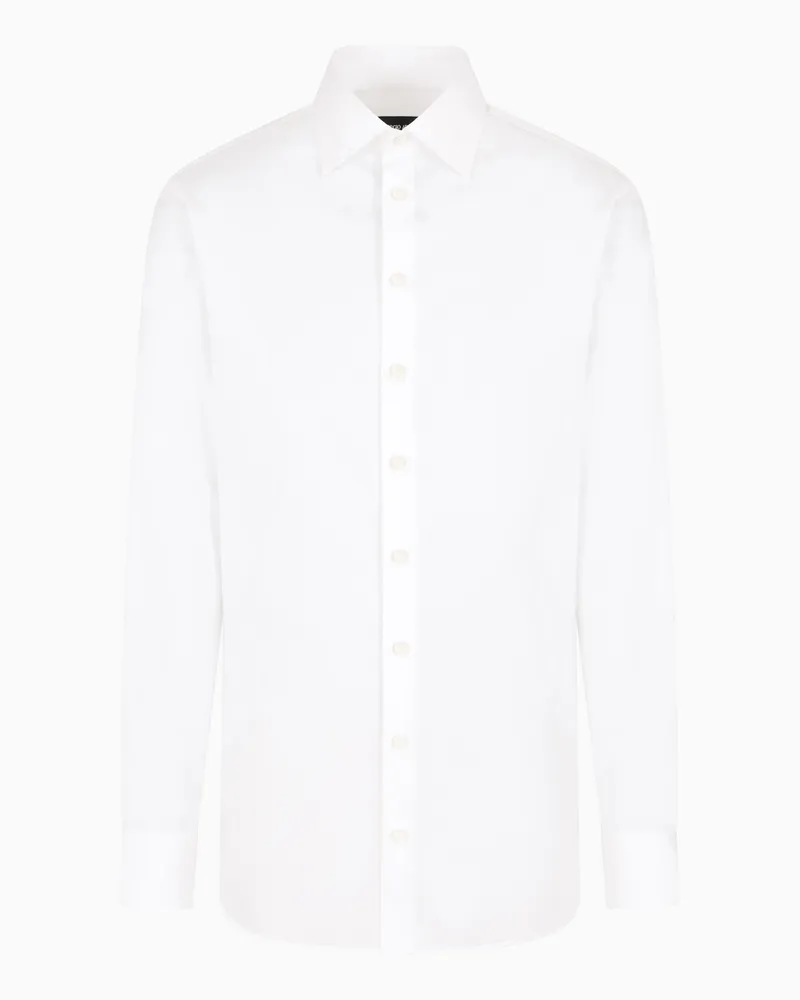Giorgio Armani Hemd in Regular Fit aus Baumwolle in Glanzoptik Weiß