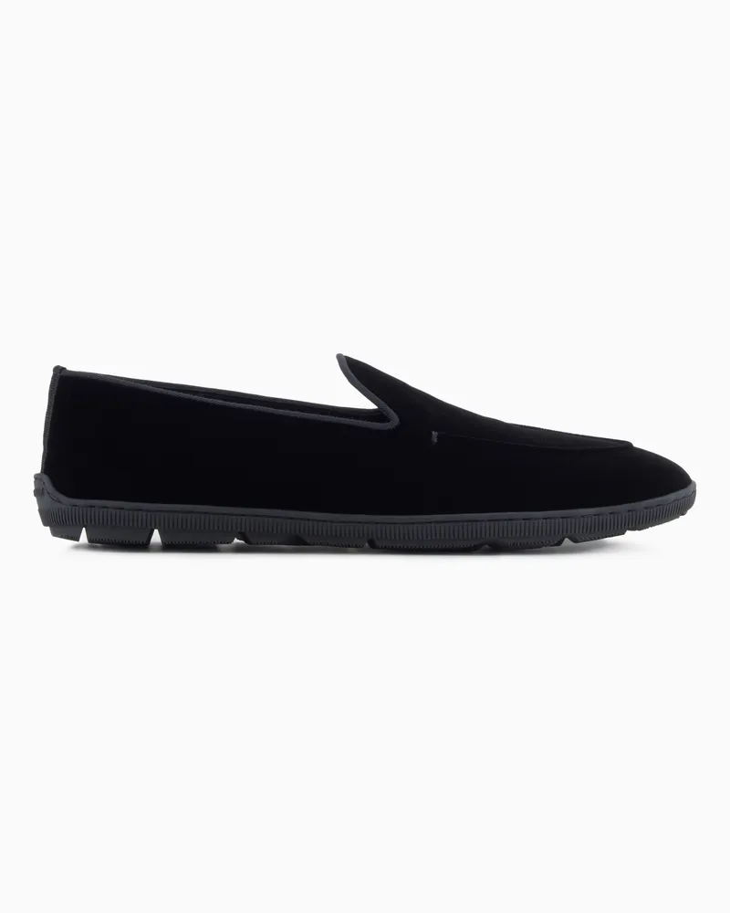 Giorgio Armani Velvet Casual Loafers Schwarz