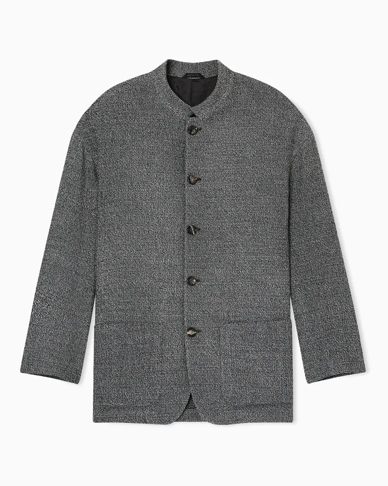 Giorgio Armani Einreihiges Sakko aus Seiden-Mischung Grau