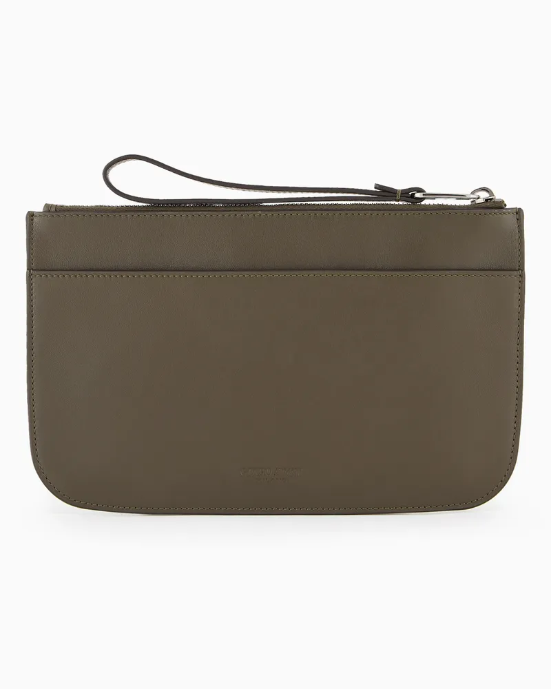 Giorgio Armani Clutch aus Nappaleder Grün